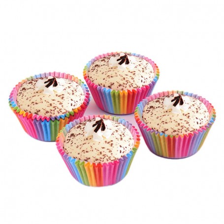 Noref 100 pièces couleur arc-en-ciel doublure de cupcake papier cupcake  tasse de cuisson étuis à muffins moule à gâteau, couleur arc-en-ciel, moule  à gâteau 