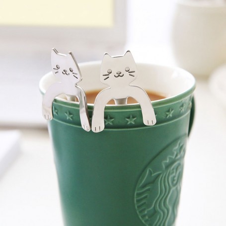 Kawaii Cat Cup Tasse à café en céramique mignonne Cuillère à patte