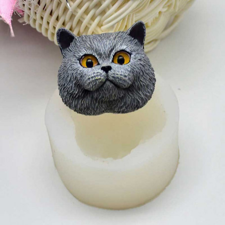 Moule Tête de Chat 3D pâte à sucre